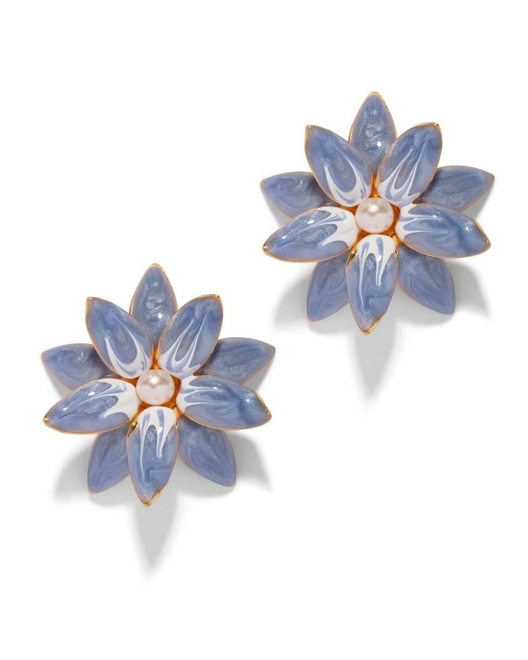 The Pink Reef Blue Dahlia Earring