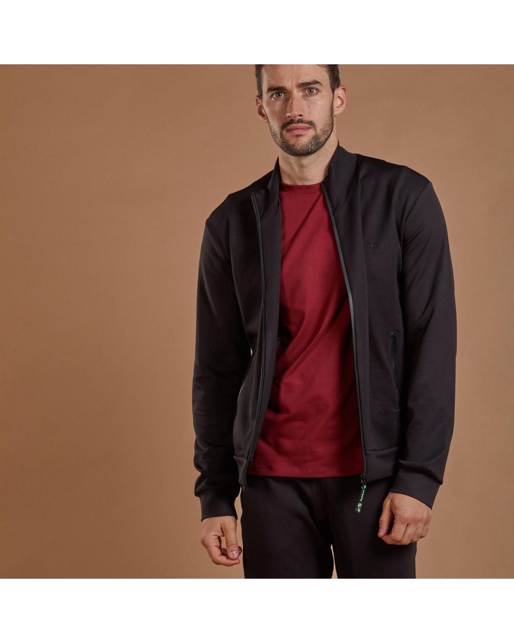NUMBAT Black Performance Full Zip Jacket for men