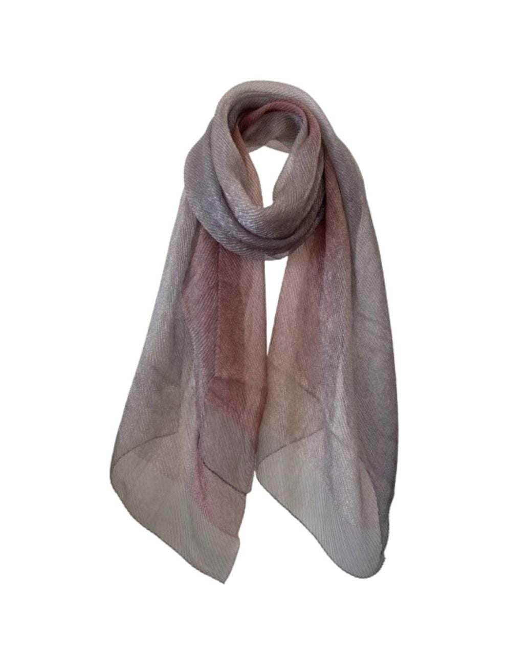 Saachi Blue Silk Glitter Ombre Scarf