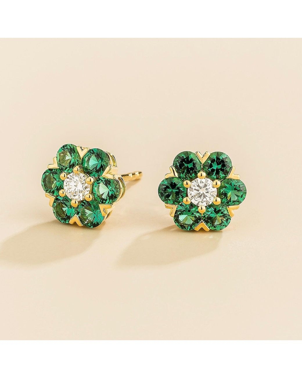 Juvetti Green Cinq Earrings Diamond & Emerald