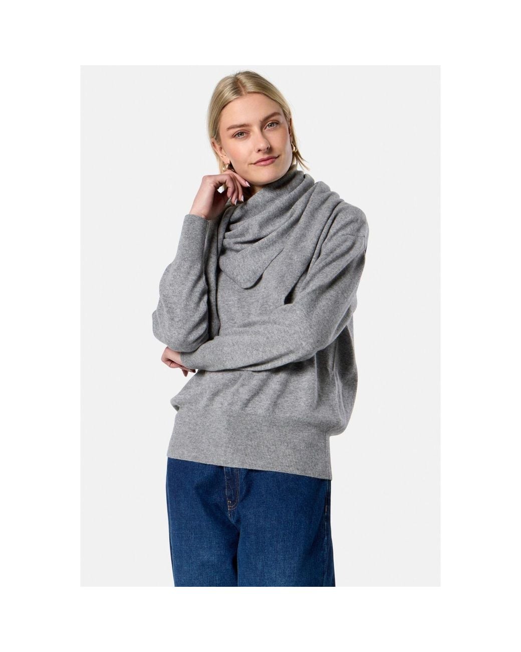Helen Mcalinden Gray Cashmere Marl Triangle Scarf