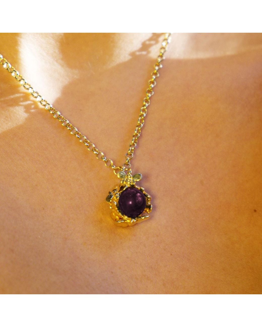 Unaloe Metallic Vermeil Amethyst Necklace For – Luxury Gemstone Queen Pendant