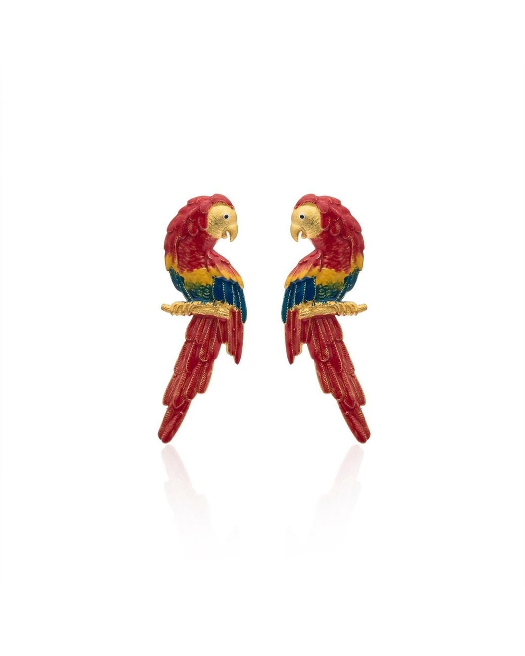 Milou Jewelry Red Parrot Earrings