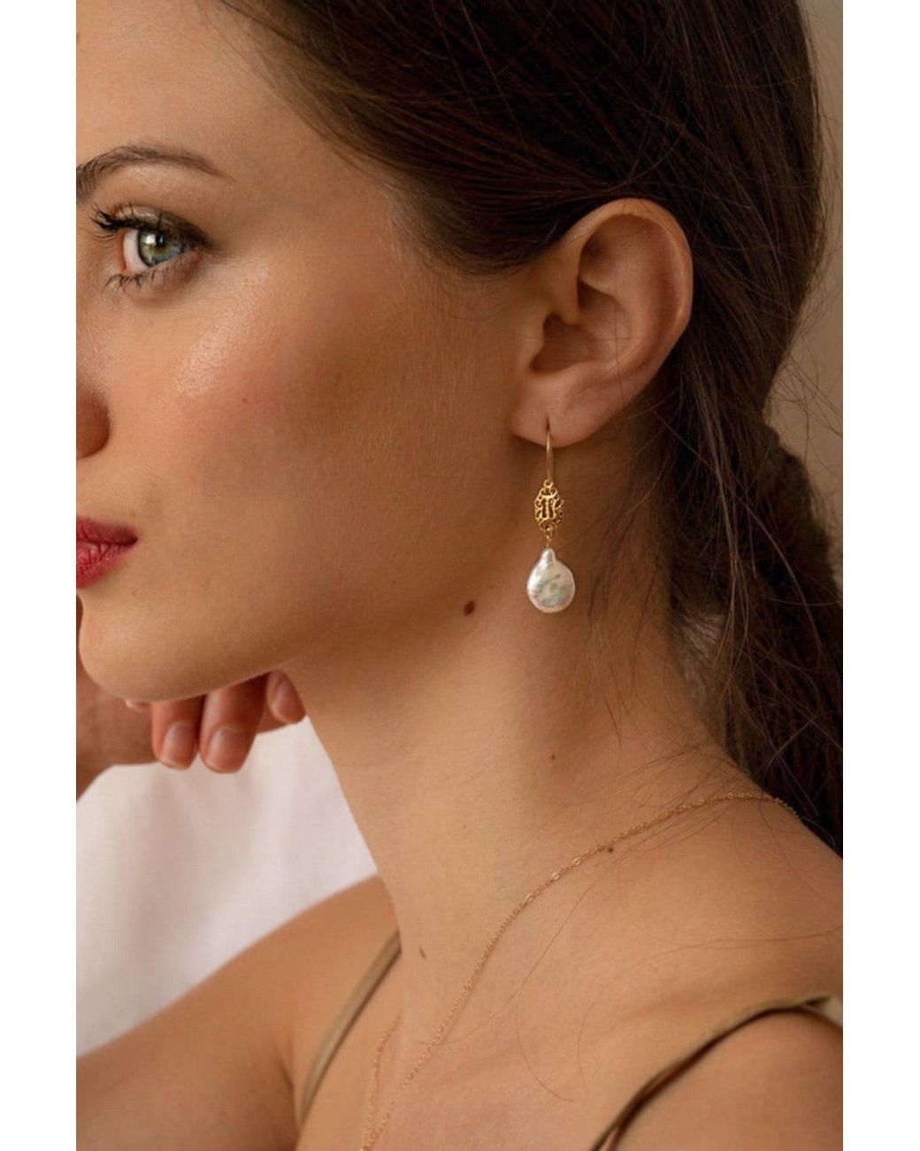 Katy Faye White Juniper Pearl Earrings