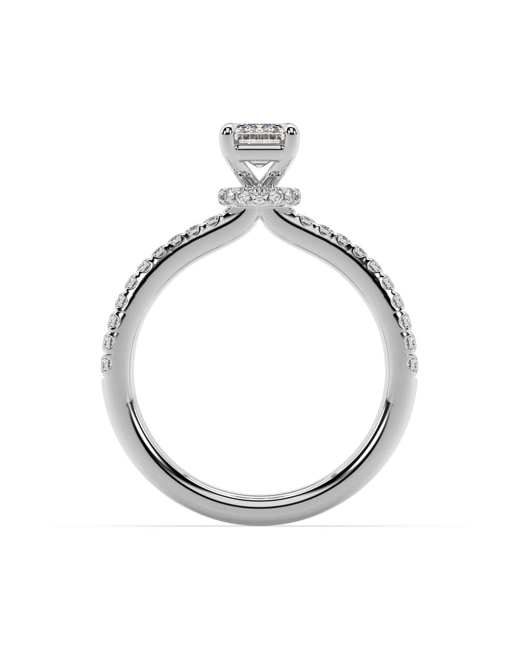 Artisan White 14K Ring Featuring Lab-Grown Emerald-Cut Diamond