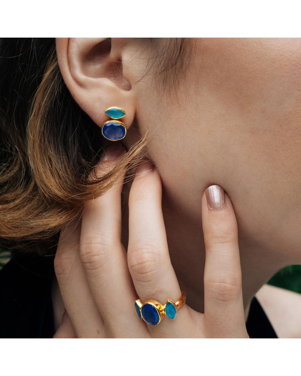 GEM BAZAAR Blue Eyes Ring