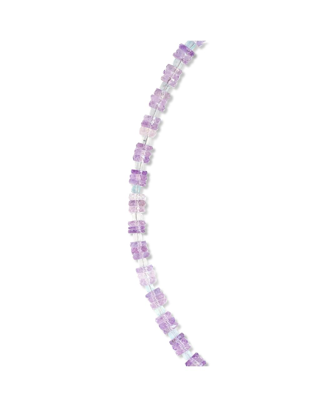 Bombyx House Metallic Birthstone February Amethyst Heishi Necklace
