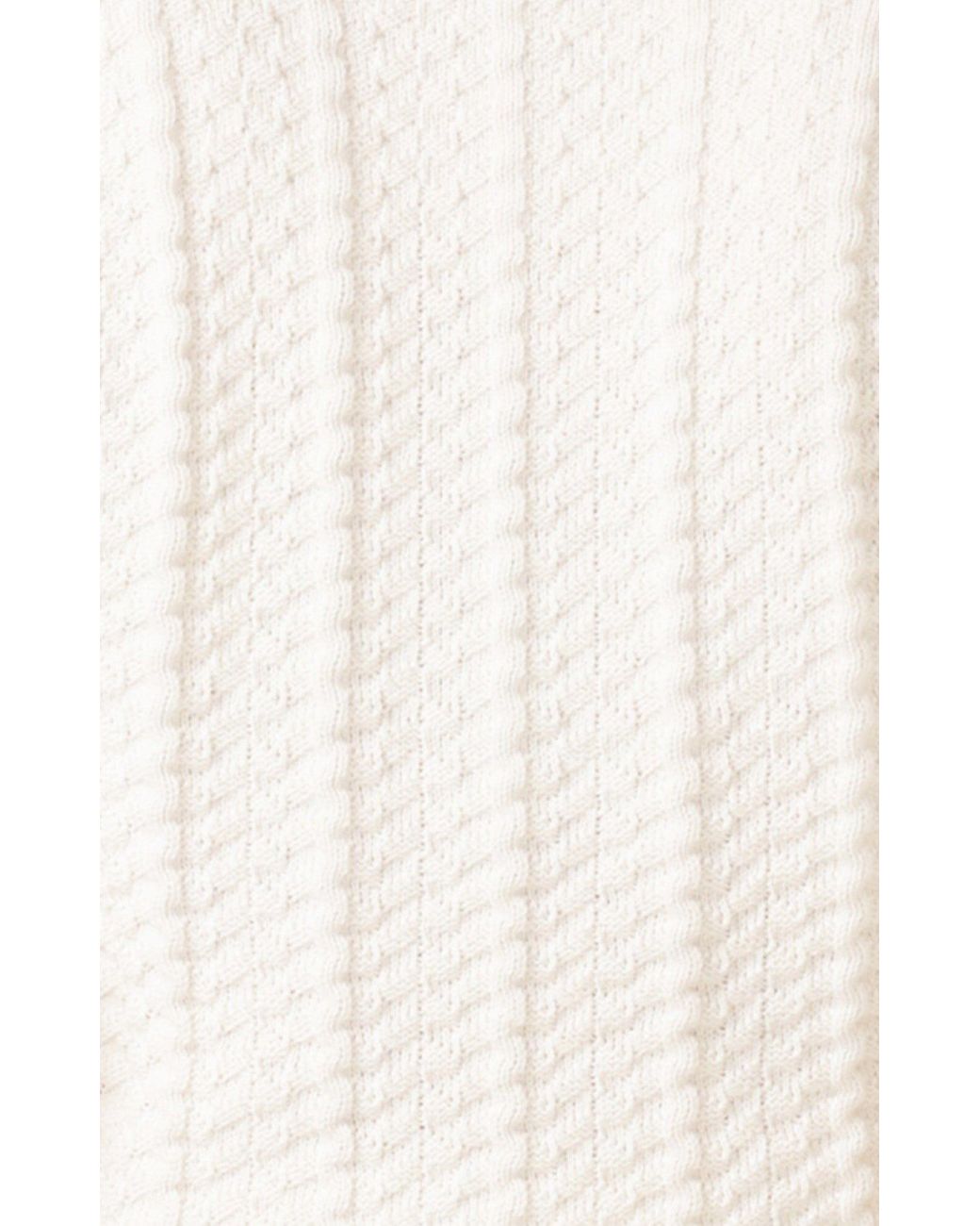 SACHA DRAKE White Short Sleeve Chevron Knit Top