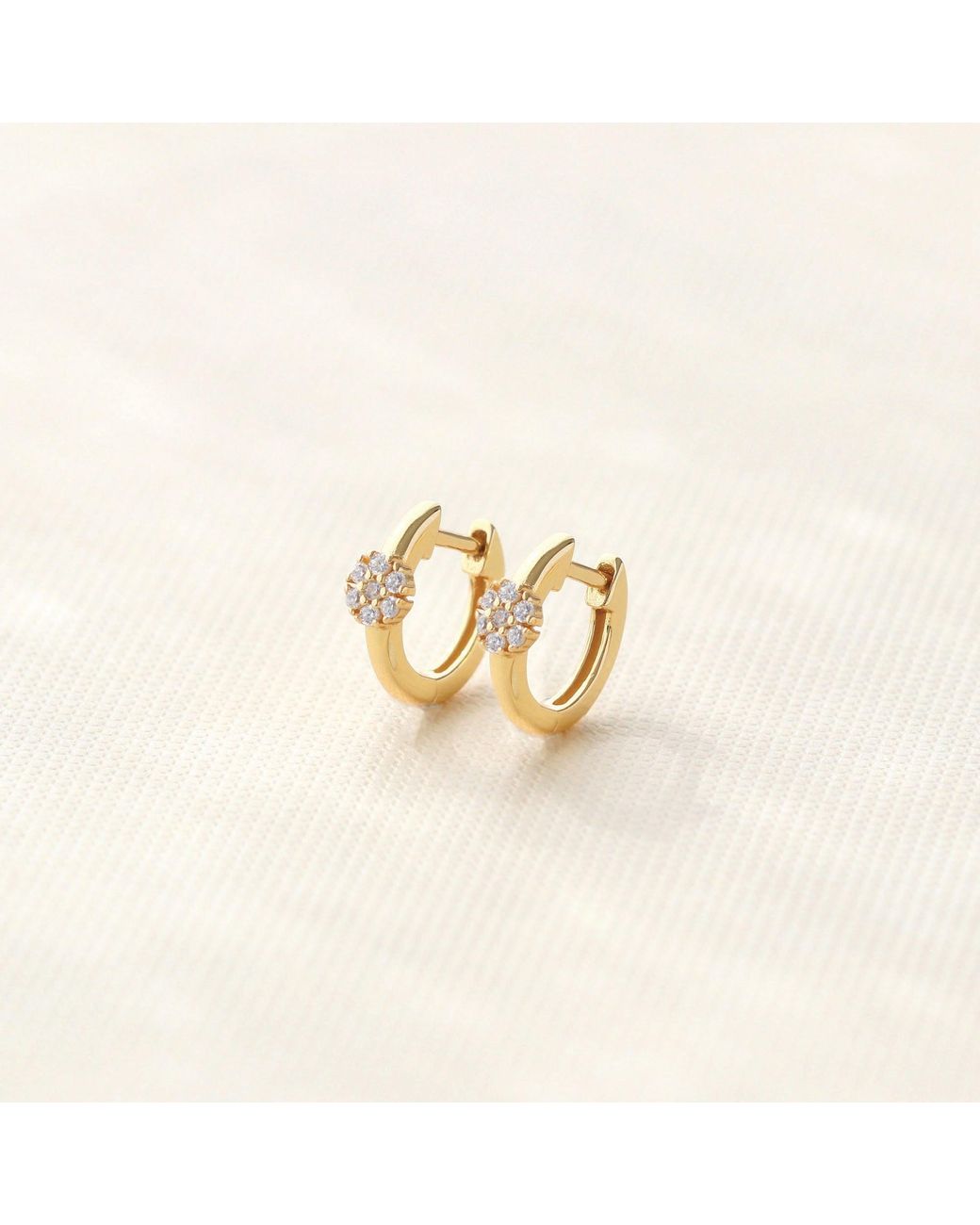 Kris Nations Metallic Twinkle Blossom Huggie Hoop Earrings