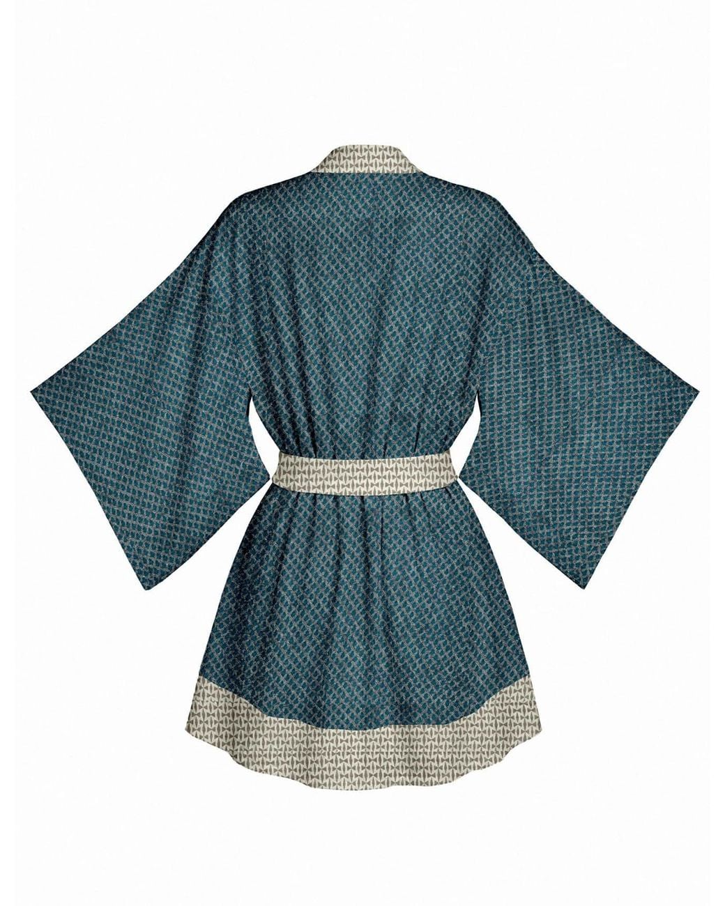 Artemis Muse Blue One Of A Kind Recyled Sari Kimono Unique Thirty