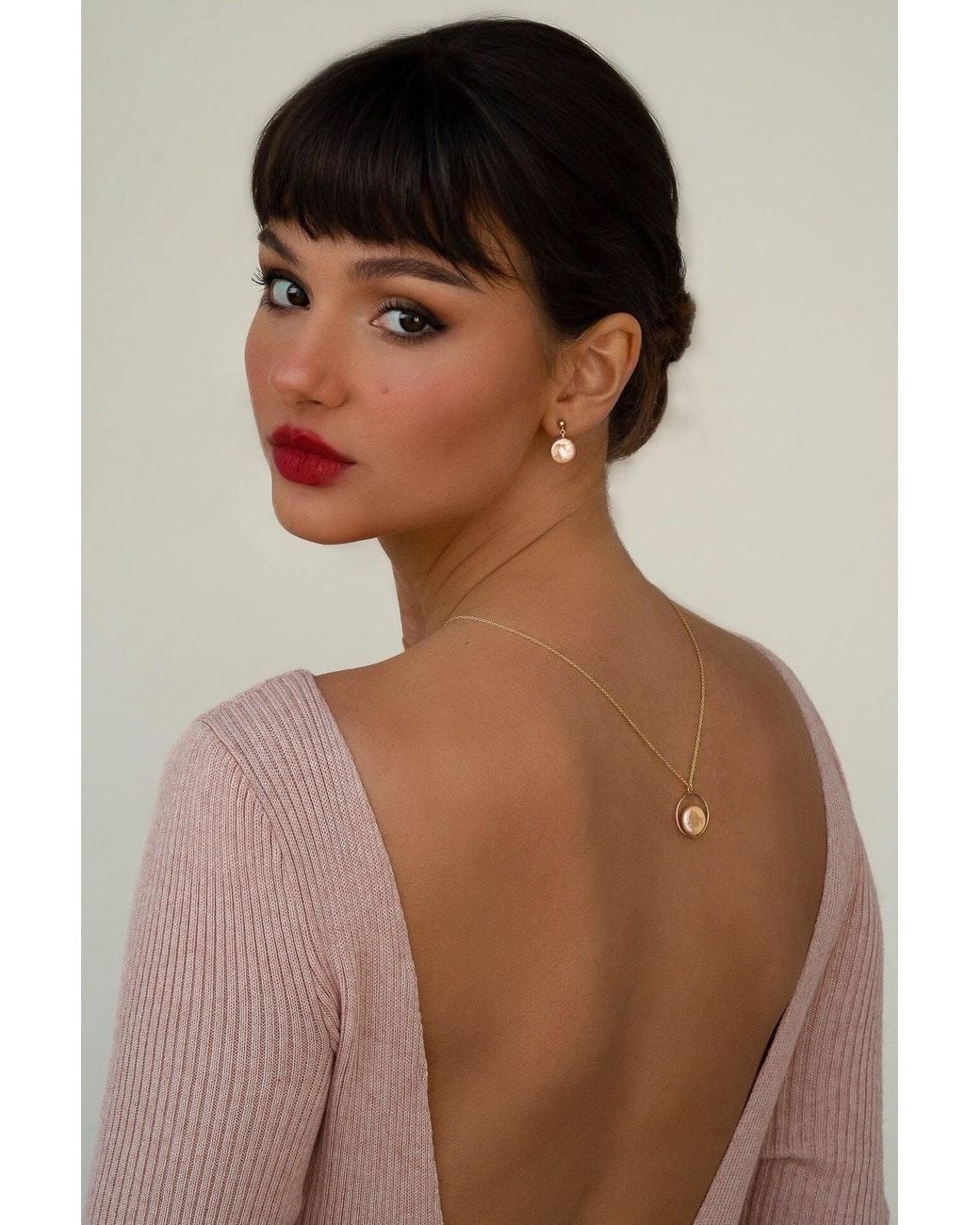 Katy Faye Metallic Camille Pearl Necklace