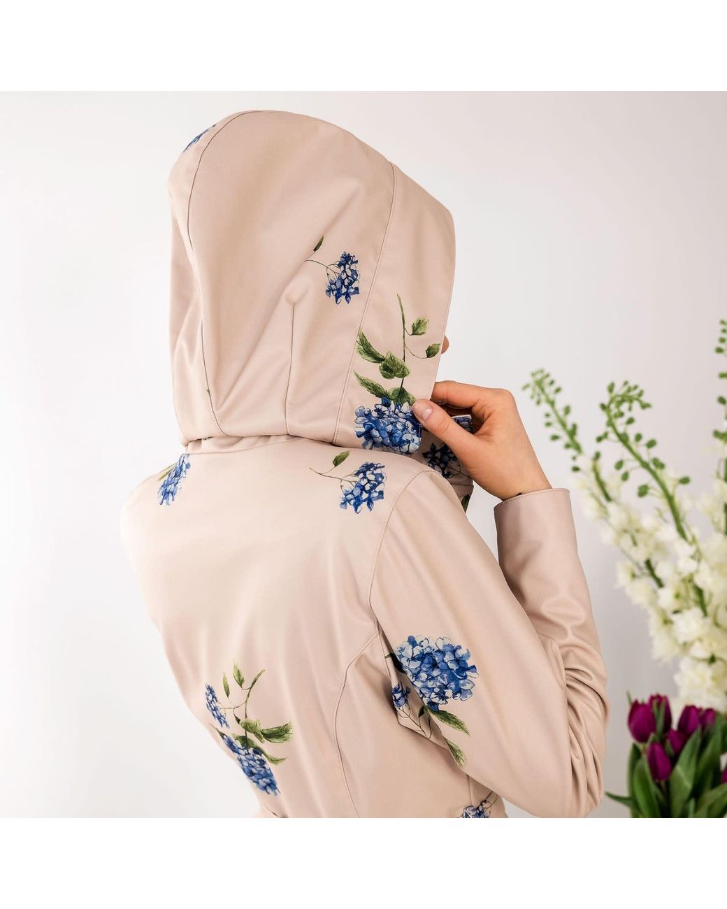 RainSisters Natural Neutrals Fit And Flare Coat: Gentle Bloom