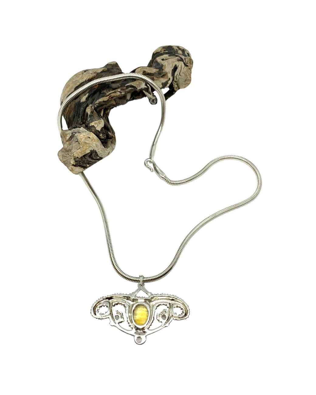 Tg-Jewellery by Tamara Gervasio Metallic Sea Urchin Pendant Necklace – Sterling With Citrine