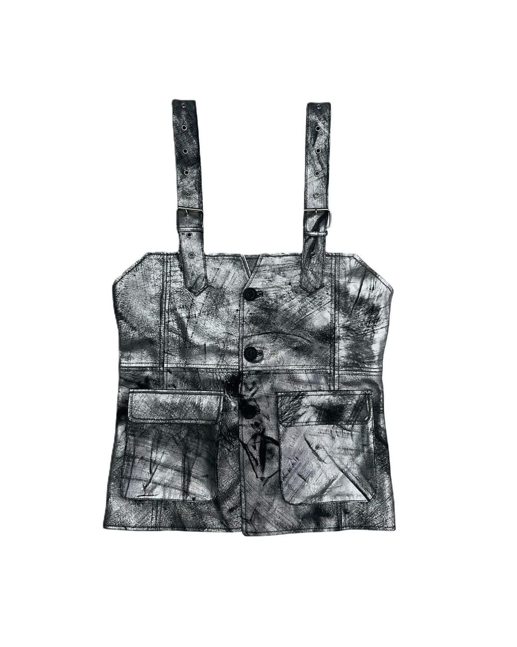Zasta Studio Gray Sentinel Leather Vest