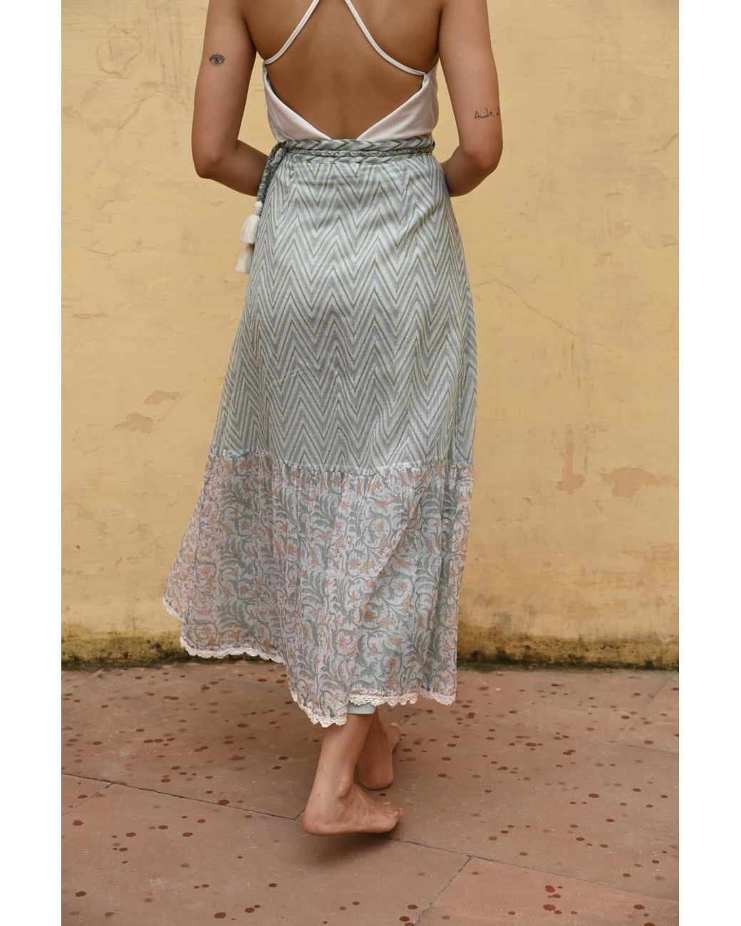 Liminal Gray Maya Wrap Skirt