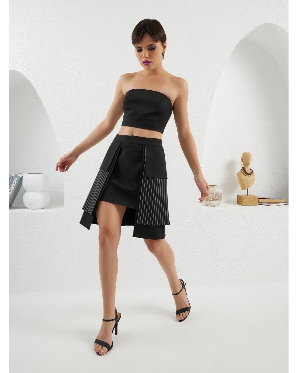 Lumina Eligma Black Dimensions Layered Skirt