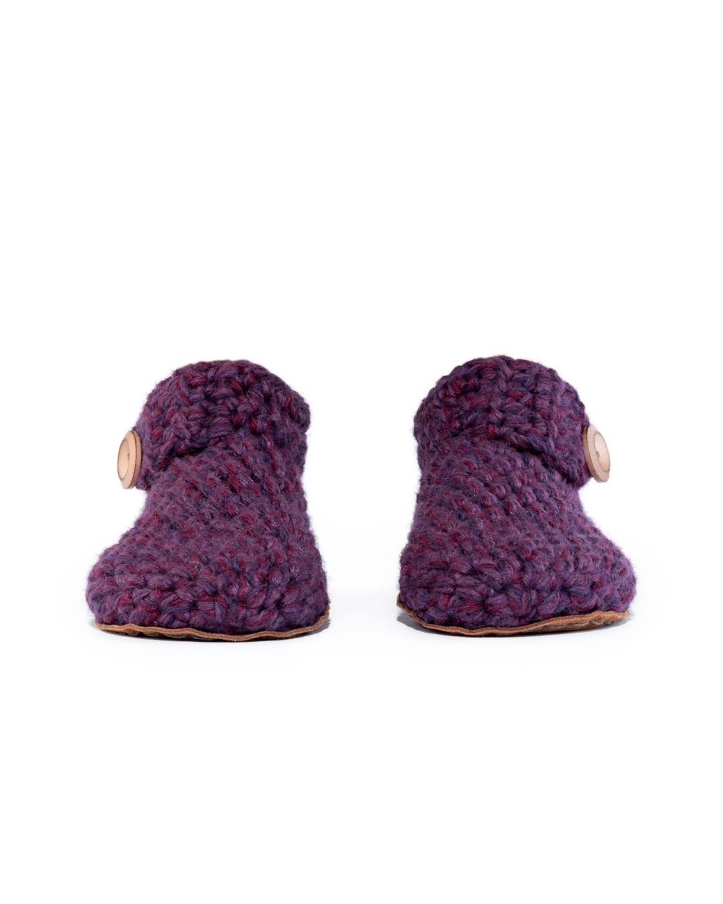 Kingdom of Wow Purple Artisan Made Ankle Boot Wool Slippers For