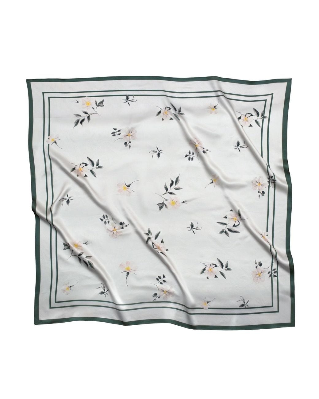 RainSisters Metallic Neutrals Large Floral Natural Silk Scarf