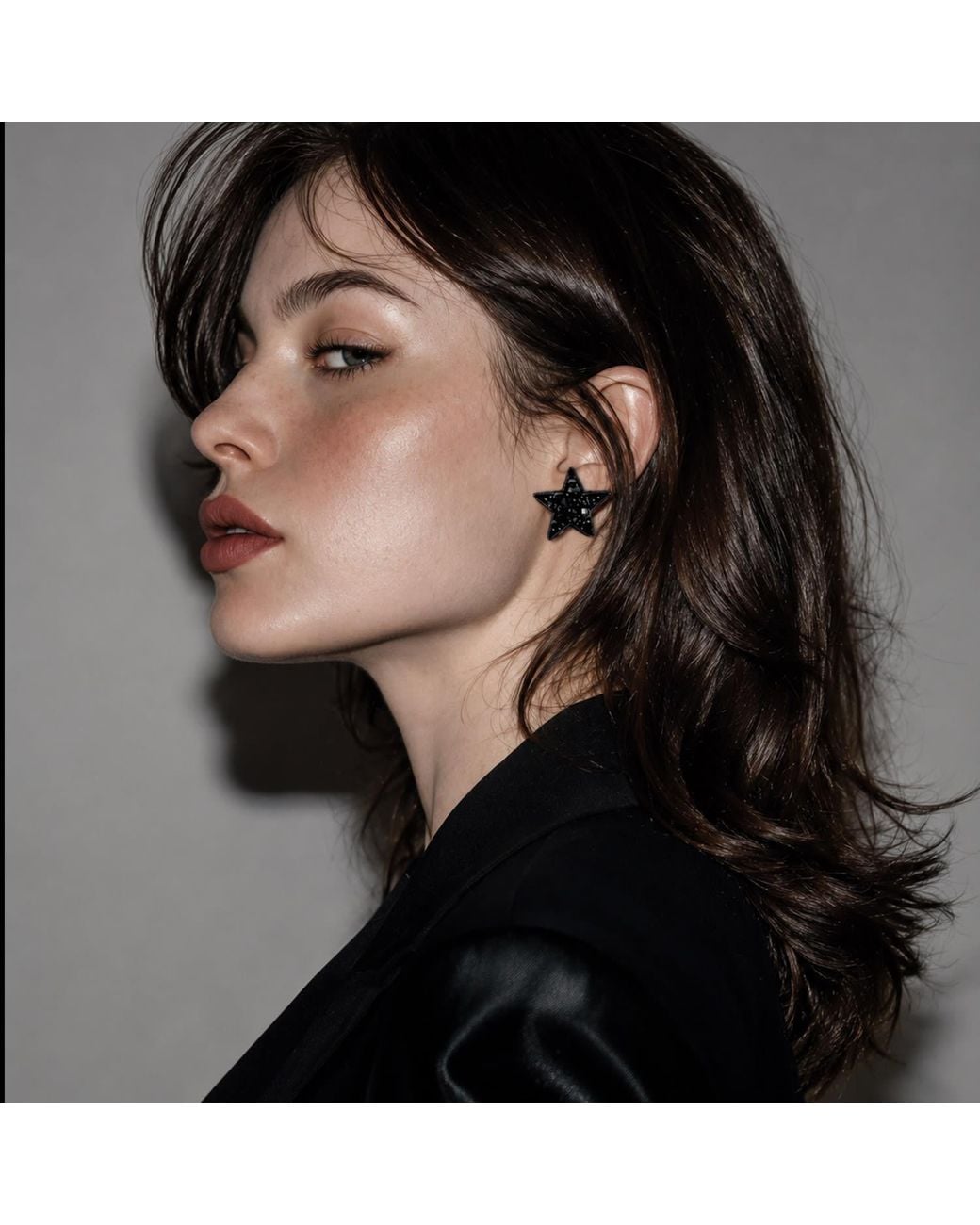 VETKA Black Star Stud Earrings – Starlit Whisper