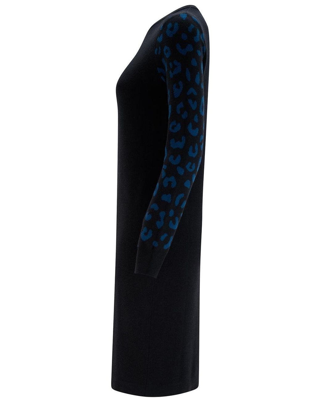Sugarhill Black Malia Knitted Short Dress Animal Sleeves
