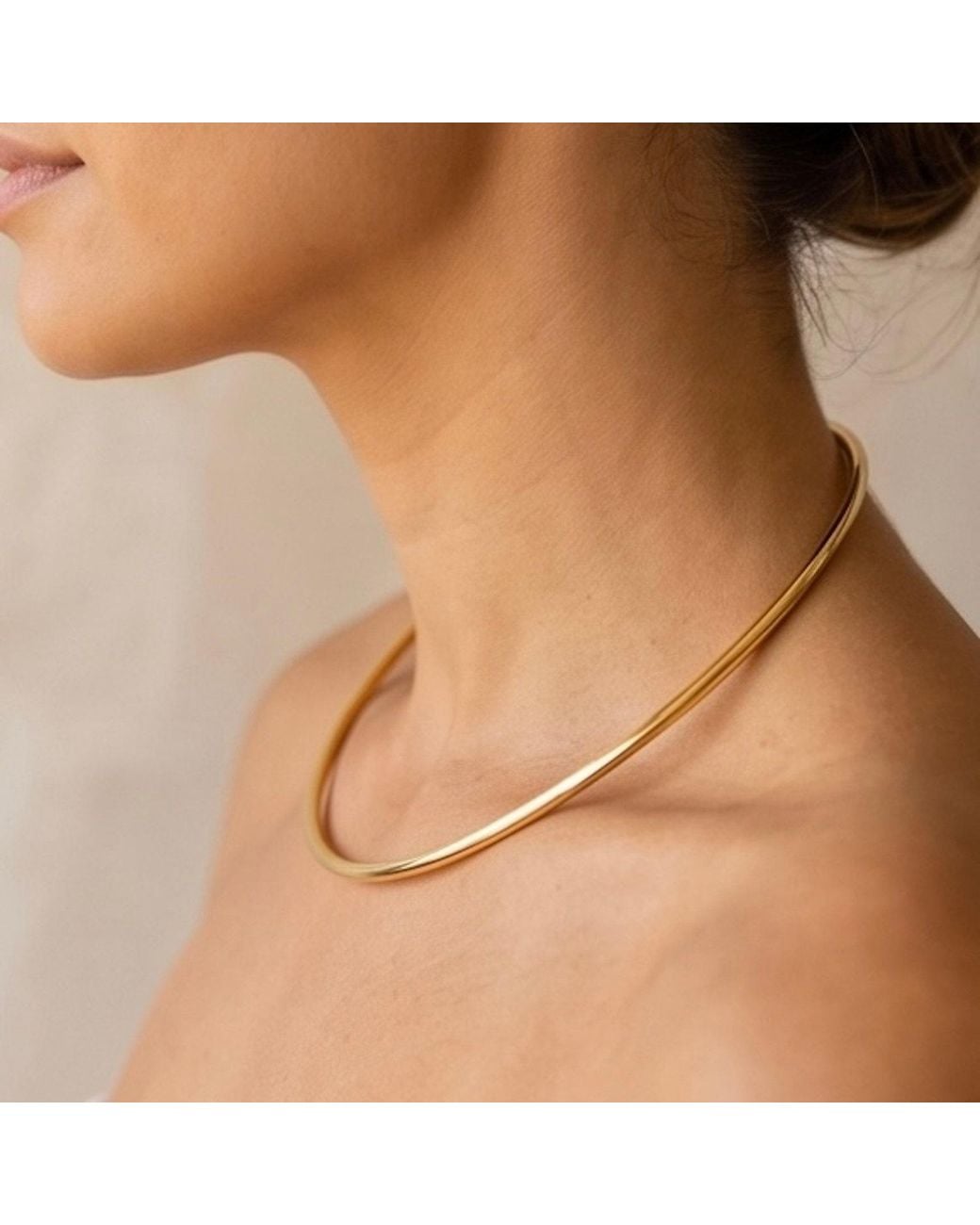 Divine Aria Metallic Choker Necklace Tarnish Free Plating