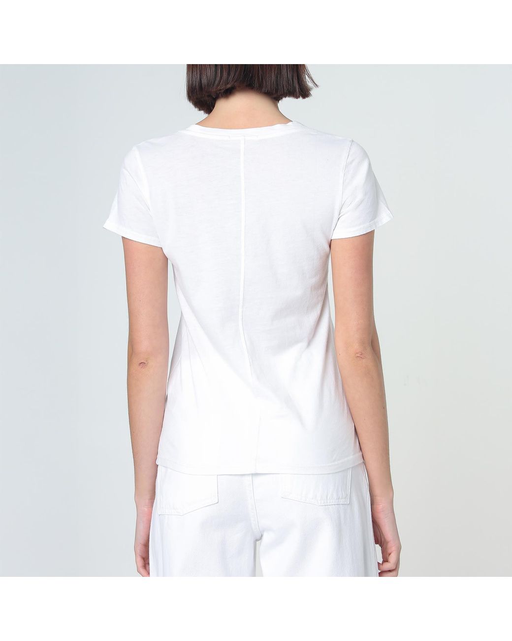 NOEND White Supima Cotton V Neck Tee