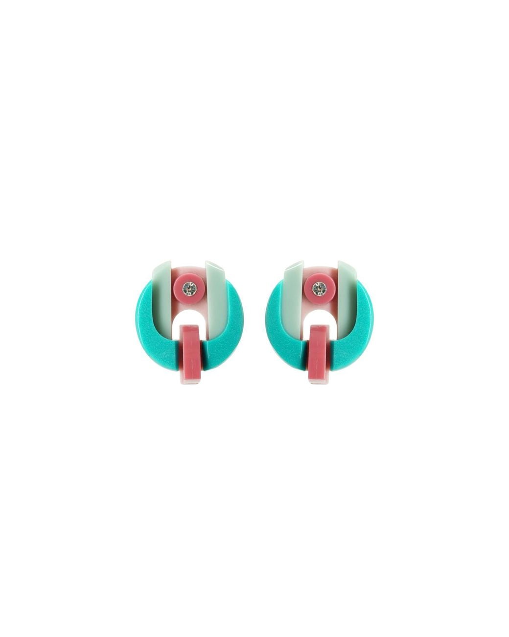 Gissa Bicalho Blue Handmade Acrylic Earring Short Protea Candy