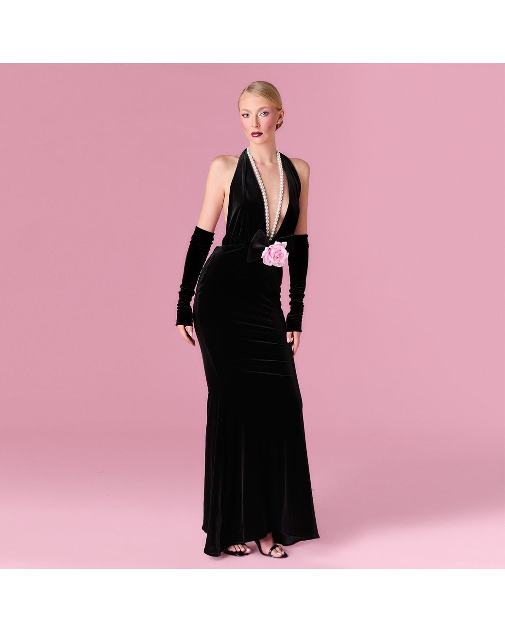 Nur Karaata Black Florence Bloom Dress
