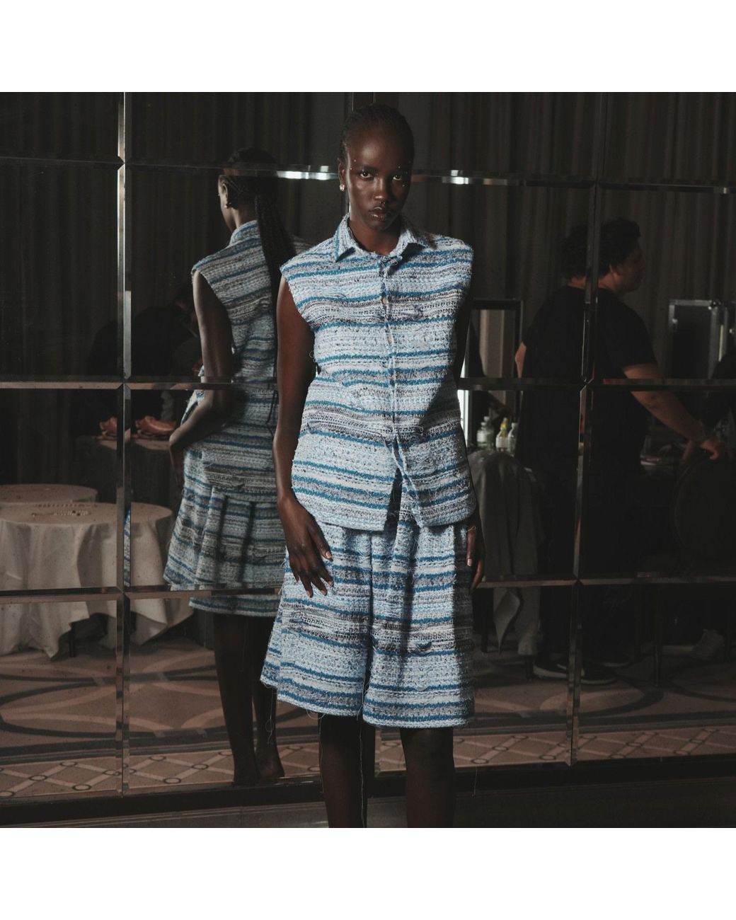 RUE AGTHONIS Blue Noce Top