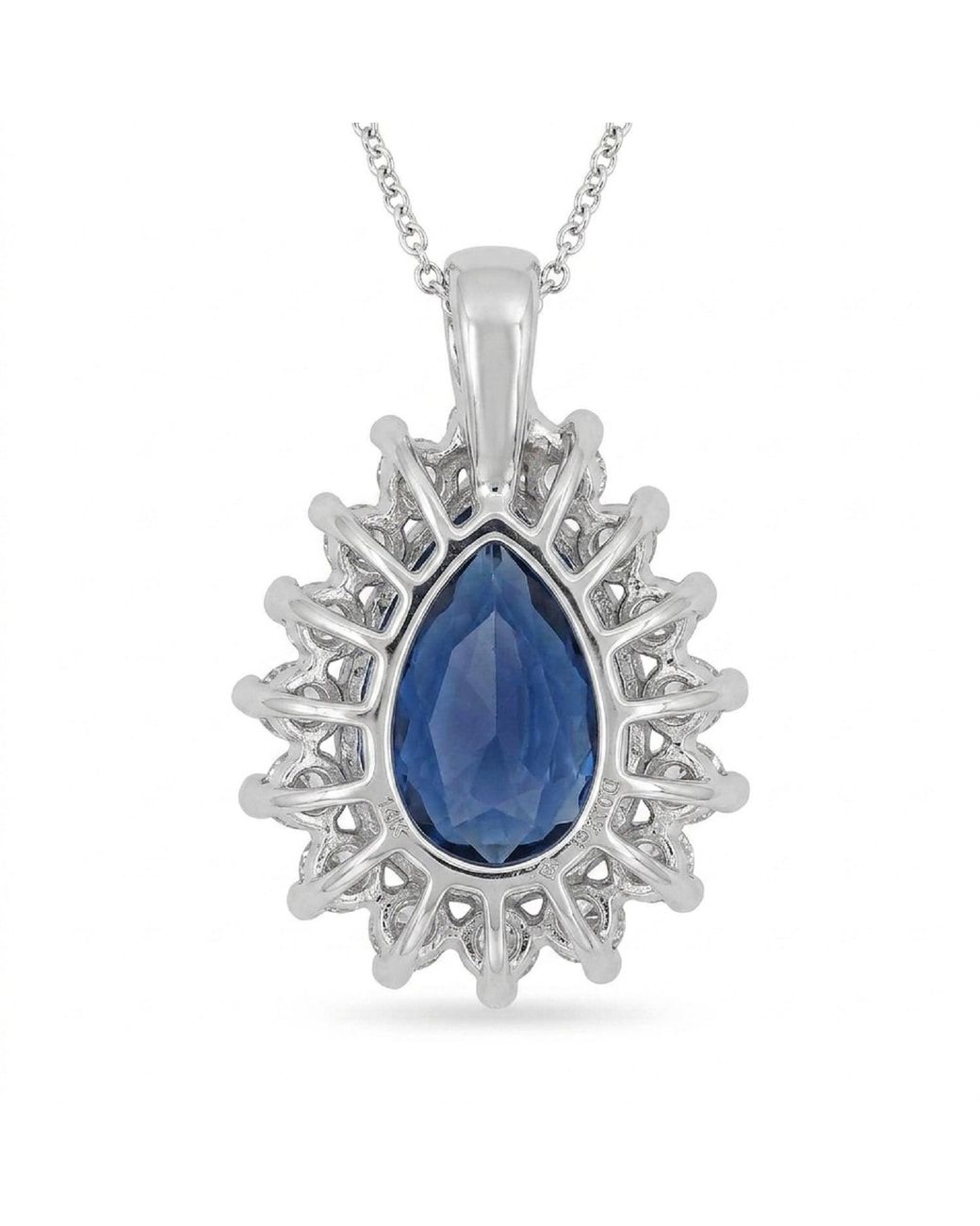 Artisan Blue 18K Sapphire & Diamond Pear Pendant
