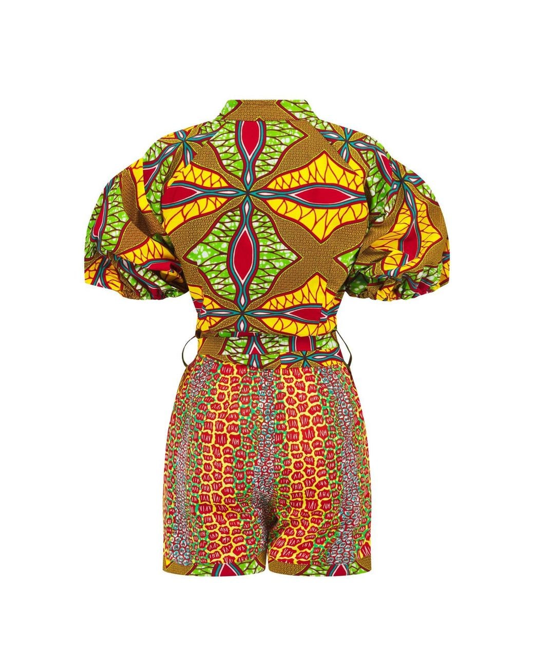 Ohema Ohene Multicolor Ella Print Clash Playsuit