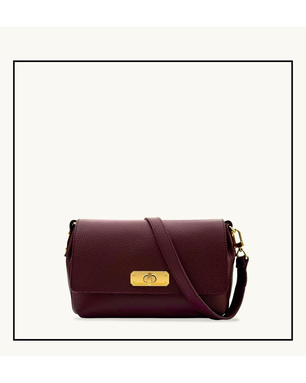 Apatchy London Purple The Maisie Midi Port Leather Bag
