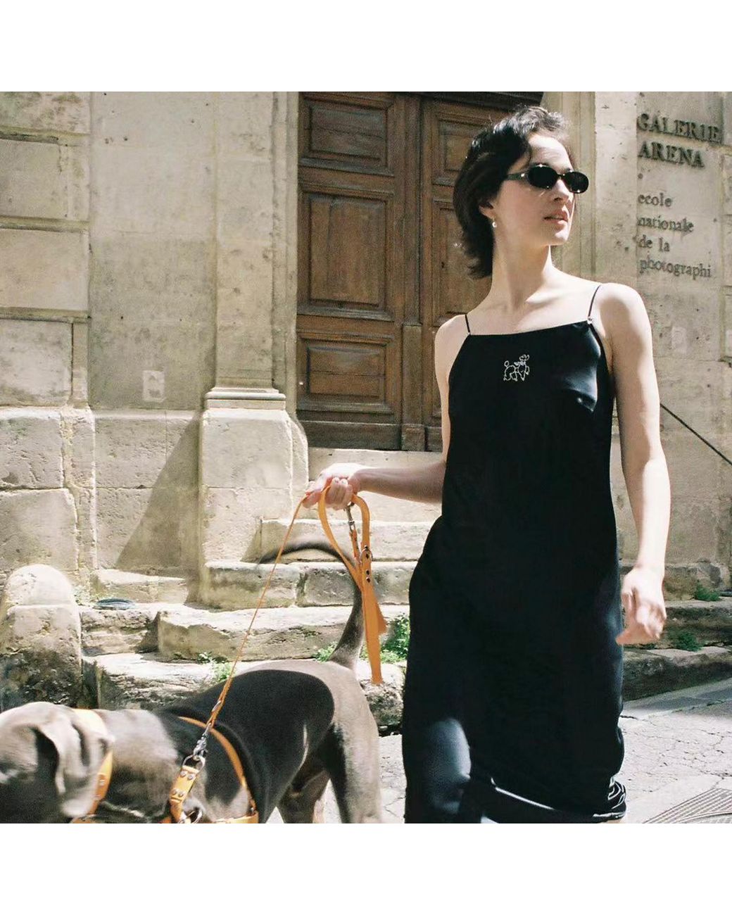 NOT JUST PAJAMA Black Diamond Poodles Silk Slip Dress