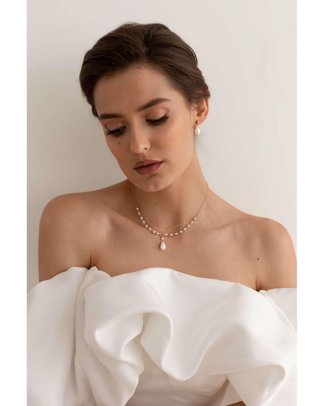 Katy Faye Metallic Aurelia Pearl Necklace