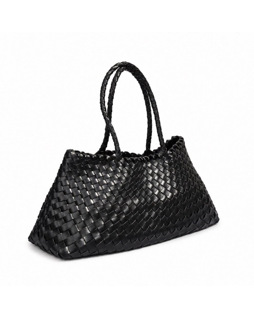 Rimini Black Woven Vegan Leather Carry On Bag
