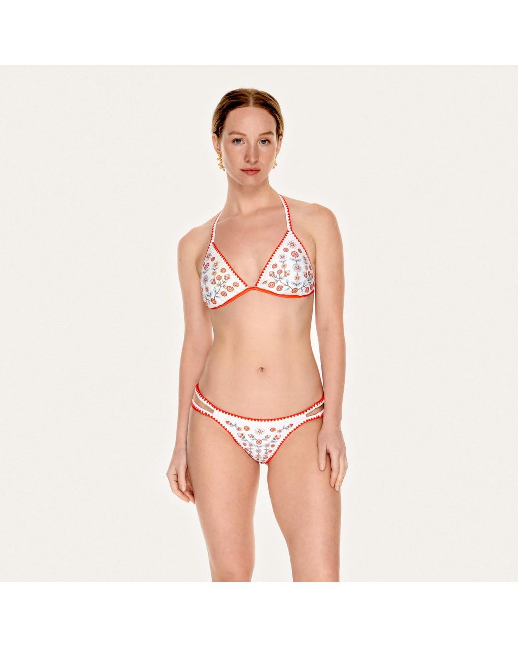 Jessie Zhao New York Red Garden Reversible Bikini Set