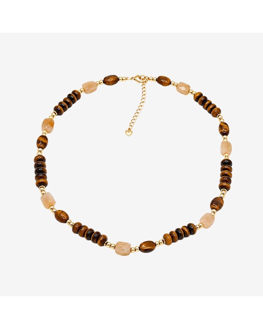 Uchi and Soto Metallic Nekomeishi Tiger's Eye Beaded Necklace