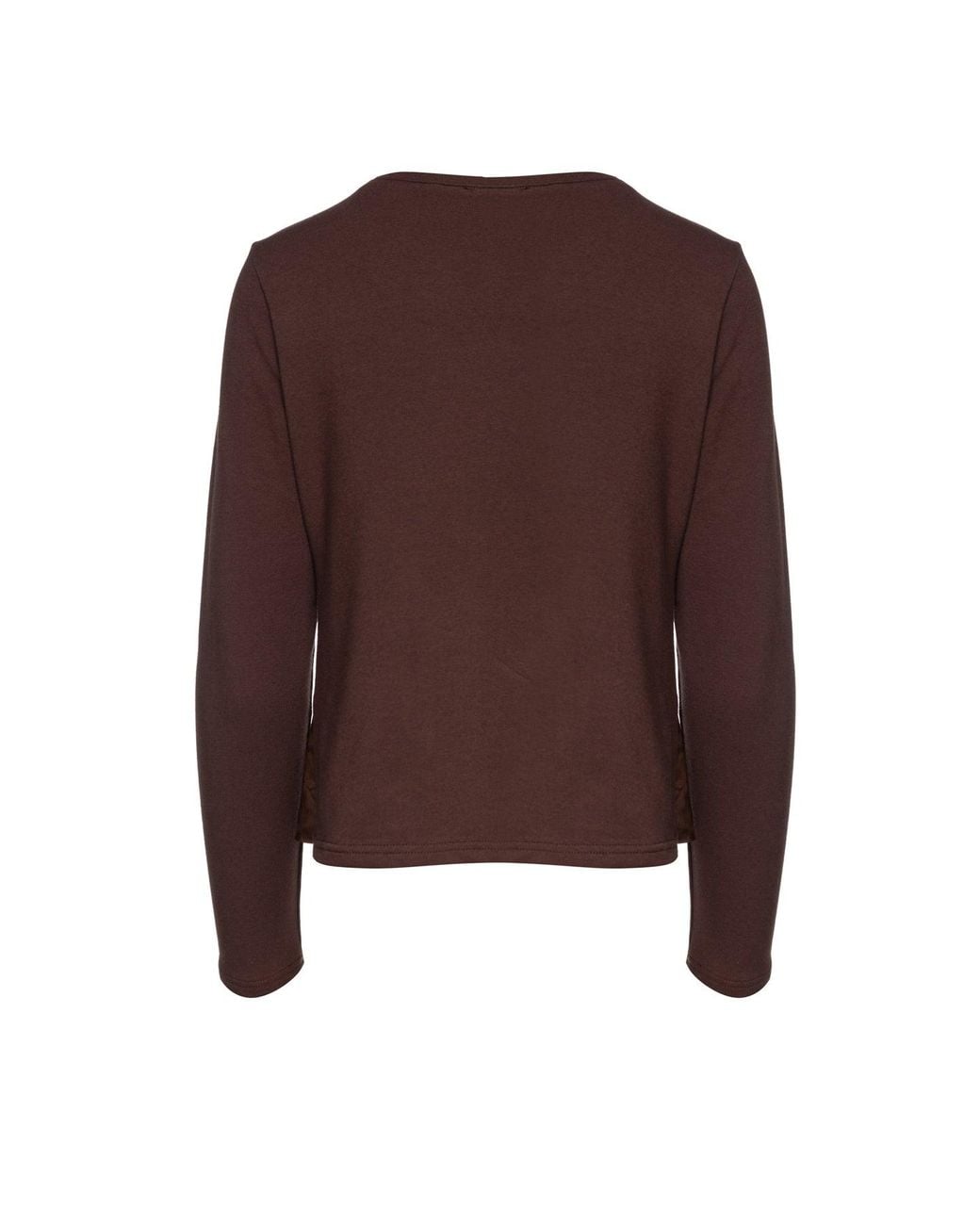 Conquista Brown Chocolate Faux Leather Detail Top