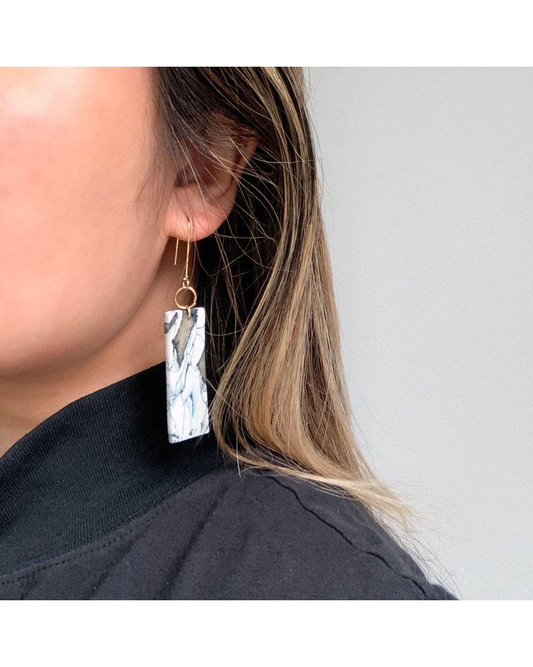 By Chavelli White Giulia Dangly Earrings