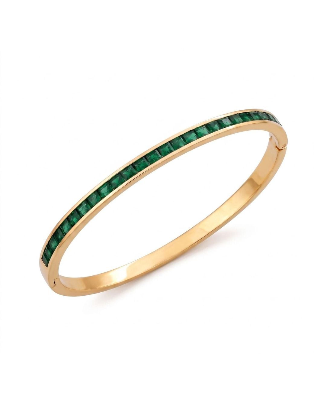 Sophelia Blue Plated Emerald May Birthstone Tennis Bangle