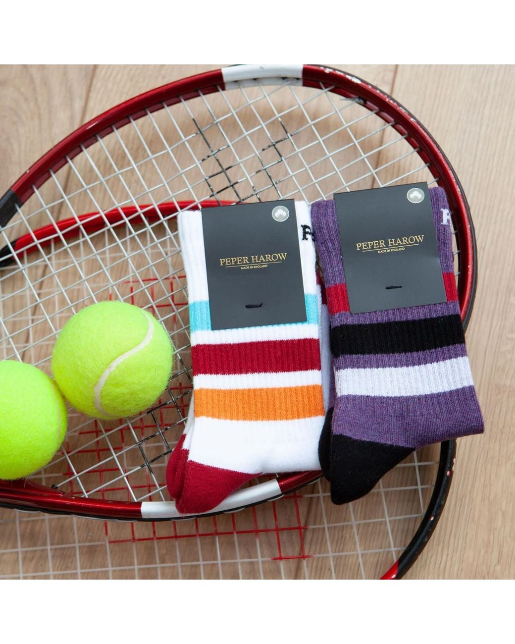 Peper Harow - Made in England Pink Striped Mauve & Trainer Luxury Sports Socks Bundle