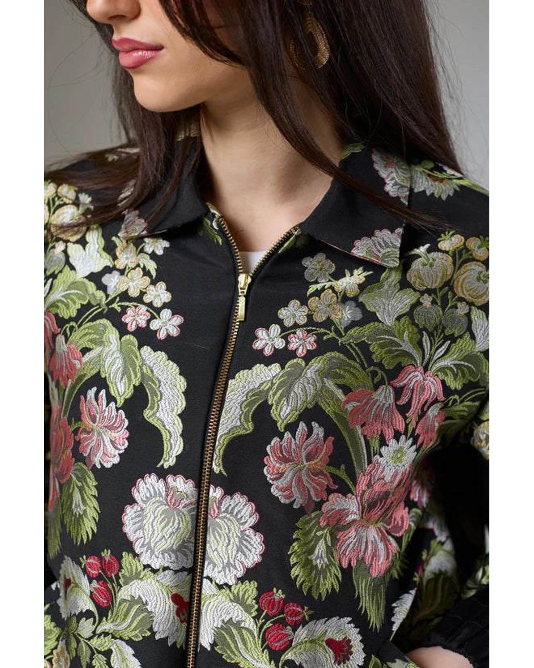 Lioness by Tf Black Floral Heaven Bomber Jacket