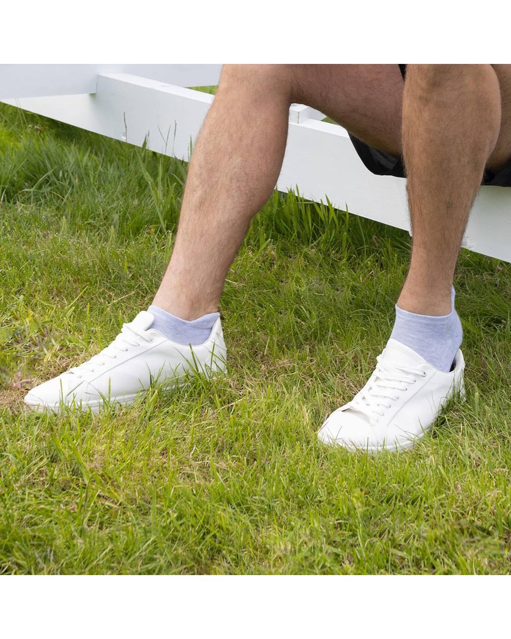 Peper Harow - Made in England Gray Organic Trainer Sport Socks – for men