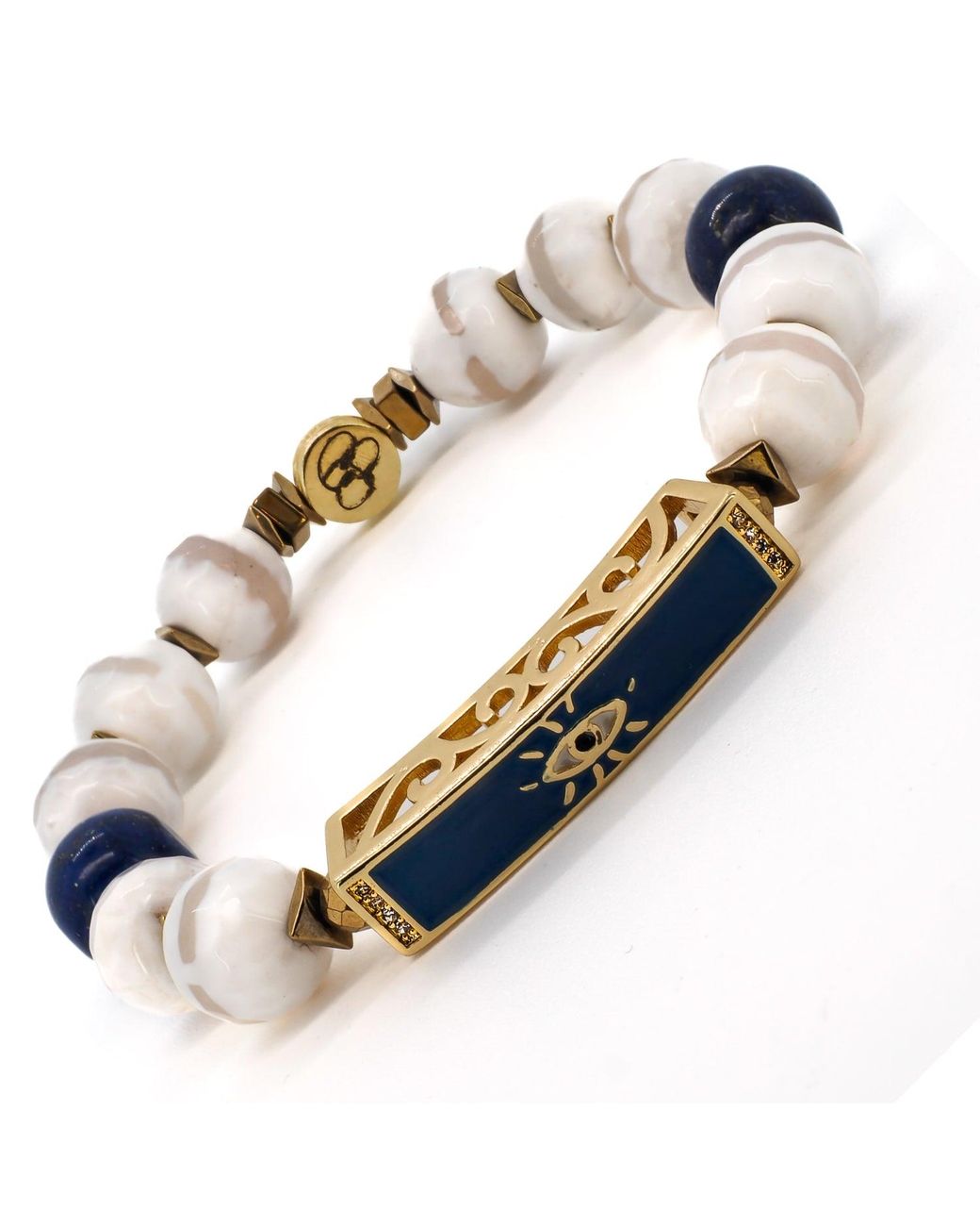 Ebru Jewelry Metallic Blue Amulet Bracelet