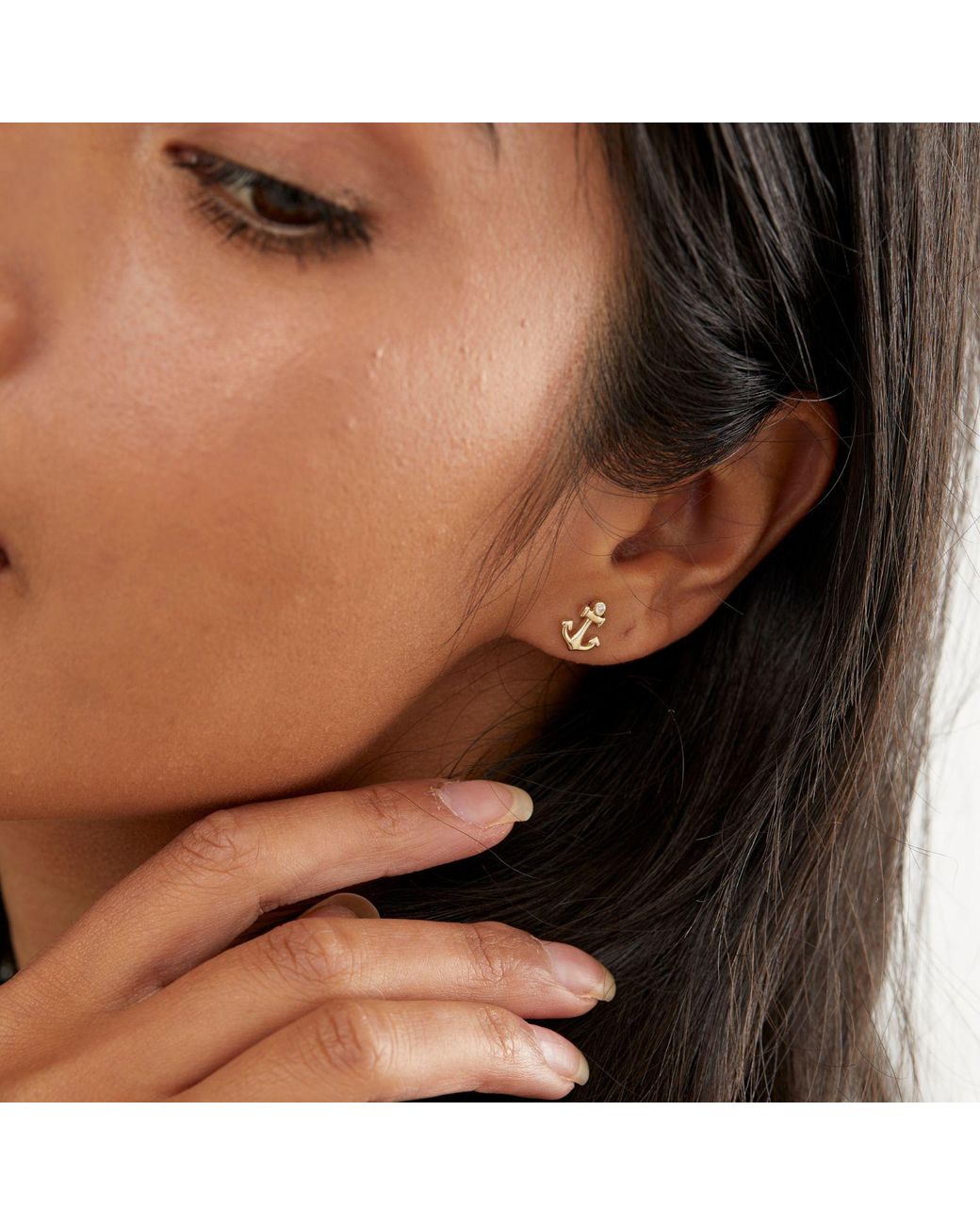 Dolcetto Designs Metallic Spes Anchor Stud Earrings
