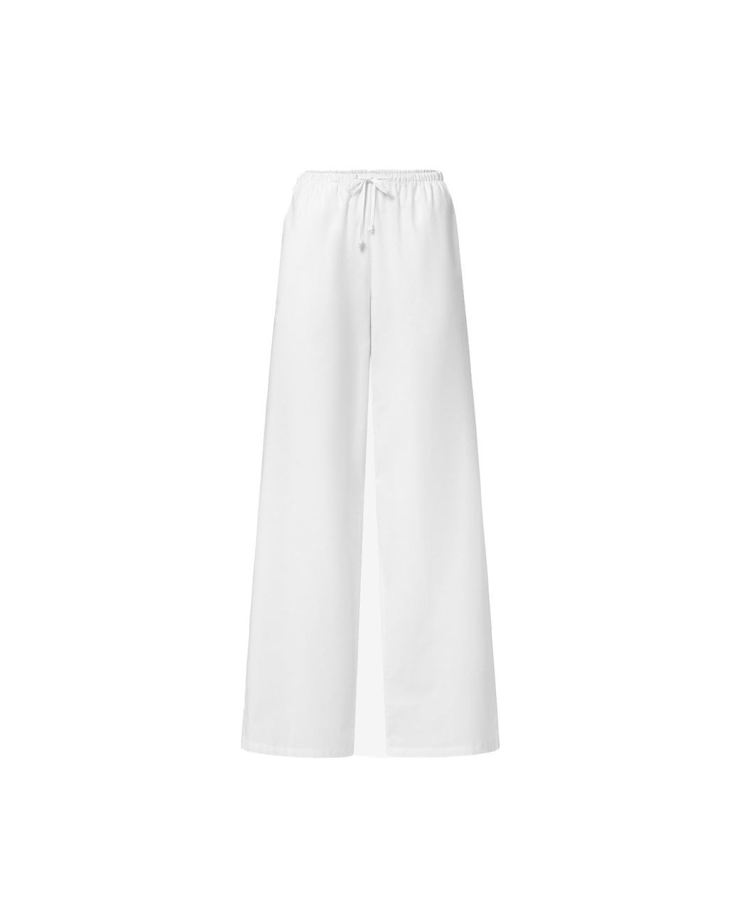 Audrey Vallens White Voile Drawstring Pants