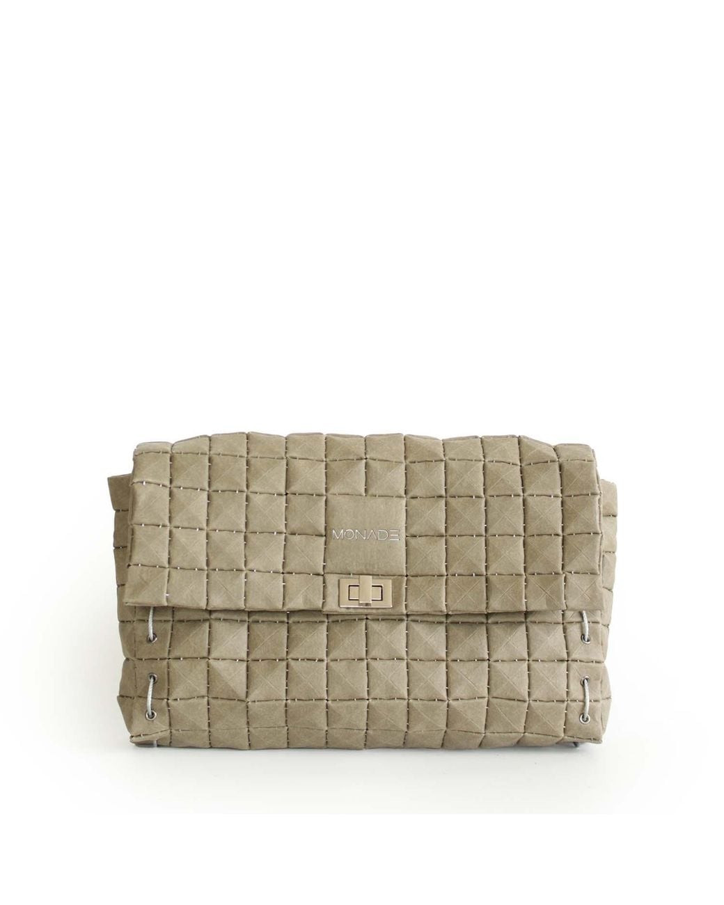 Monade Metallic Clutch Bag Matte Taiga