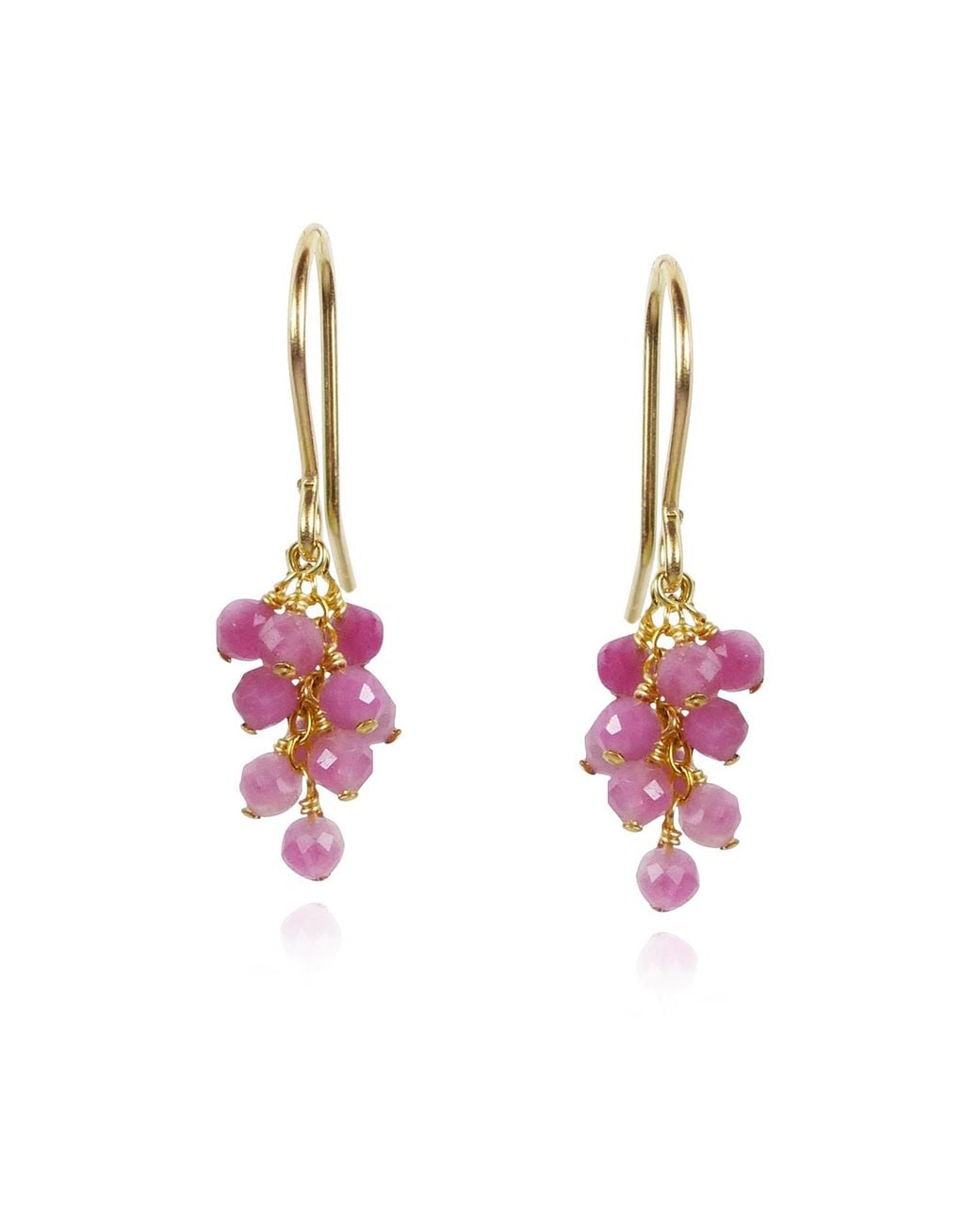 MOUNIR LONDON Pink Tourmaline Cluster Earrings