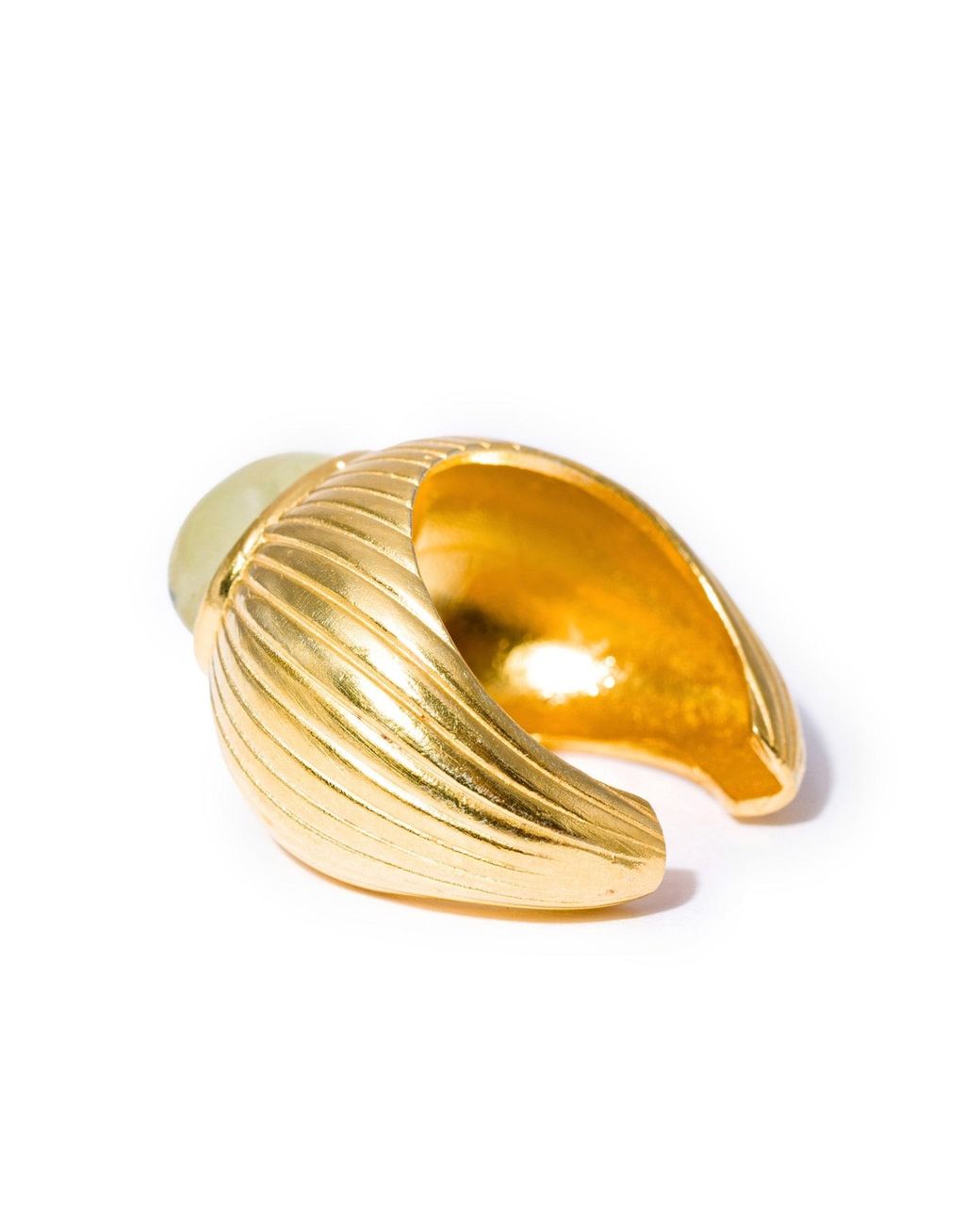Kybele Studio Metallic Oval Prehnite Ring