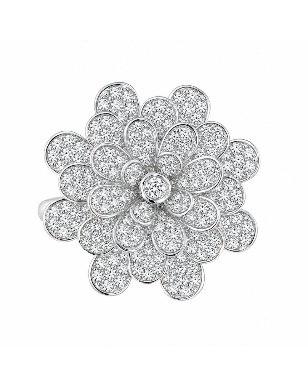 Artisan Gray 14K Diamond Floral Statement Ring